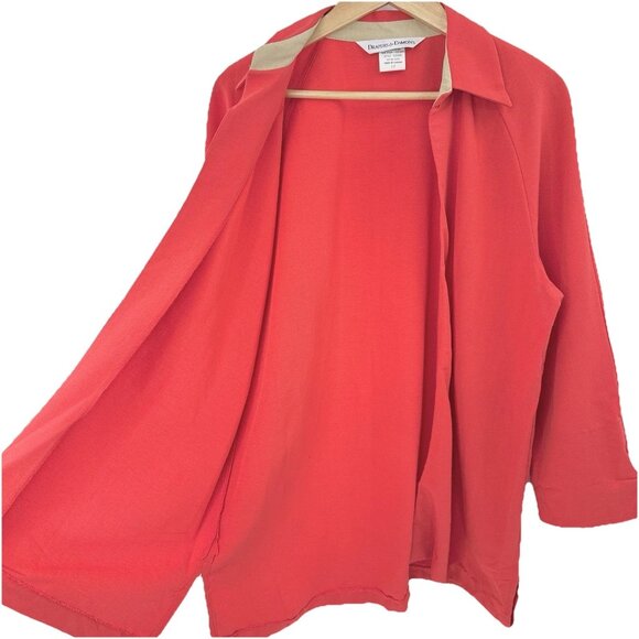 Draper & Damon’s Bright Red Open Front U Lined Blazer Sweater Sz 12 Canada - Picture 3 of 11